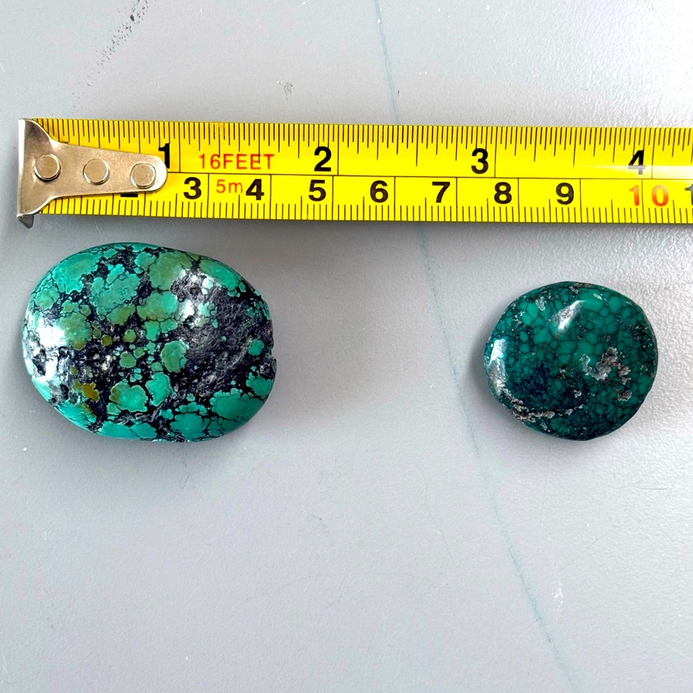 2 Large turquoise nugget beads for jewelry making or beading projects.